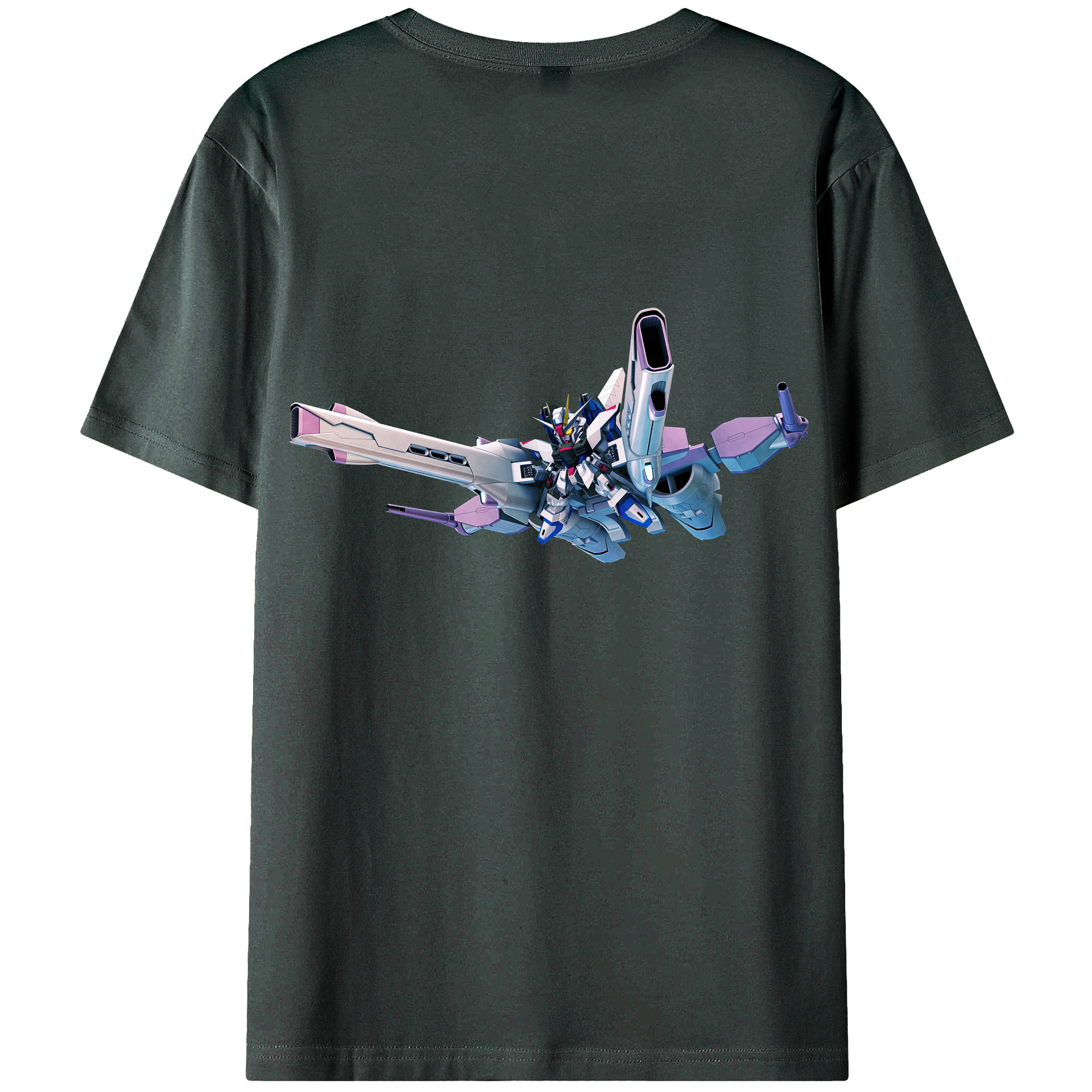 （画像用） 機動戦士ガンダム Mobile Suit Gundam 綿100％ メンズ半袖Tシャツ（バックプリント） 通気性